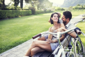 couple on park bench
