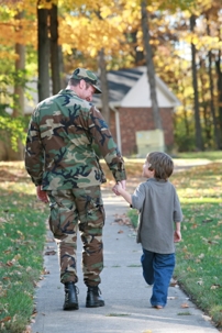 military father with son